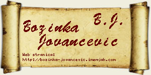 Božinka Jovančević vizit kartica